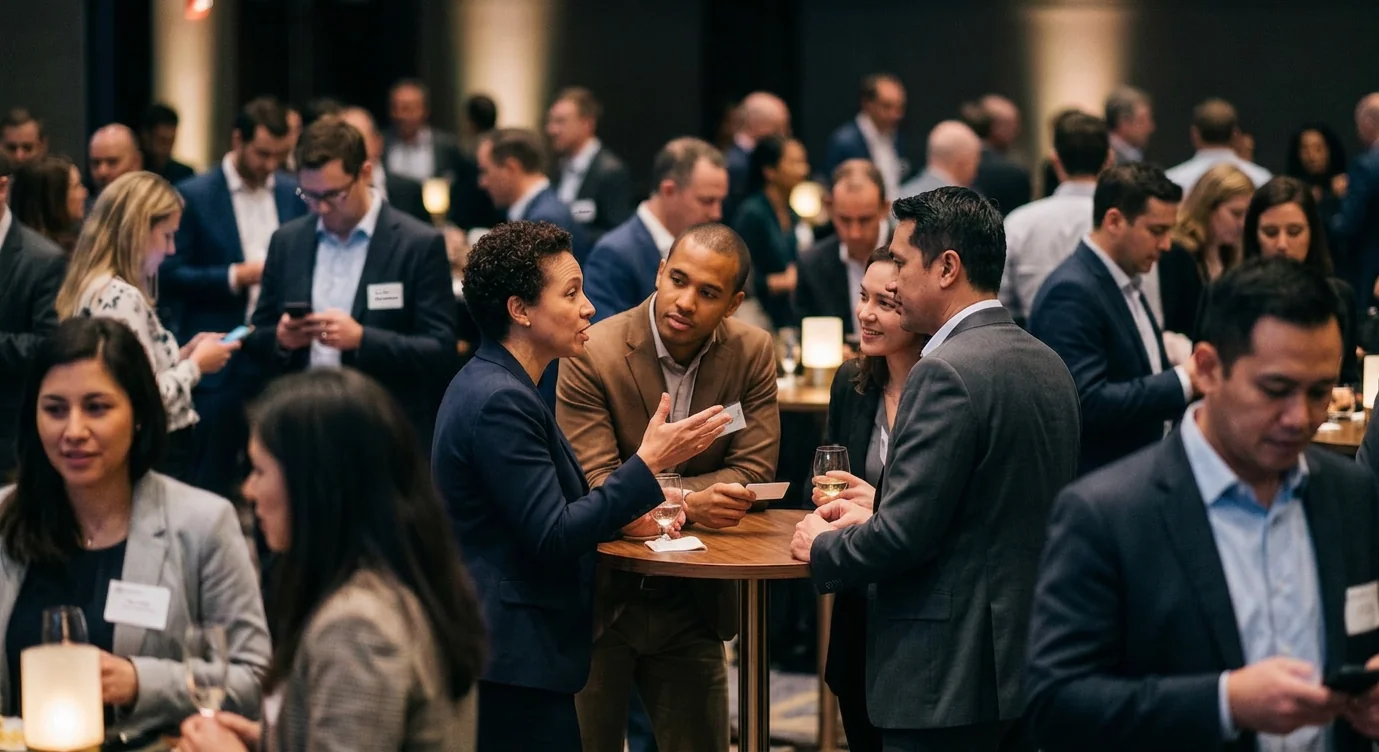 Executives networking at World AI Show